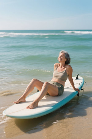 Senior Women's Seaside Surfboard Leisureの素材