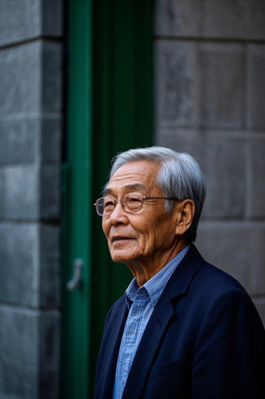 Portrait of an elderly Asian manの素材