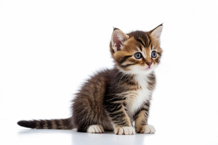 Cute kitten sitting and standing posture materialの素材