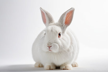 White pet rabbit front close upの素材