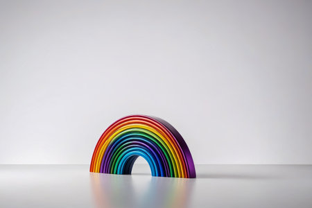 3D rainbow still life displayの素材