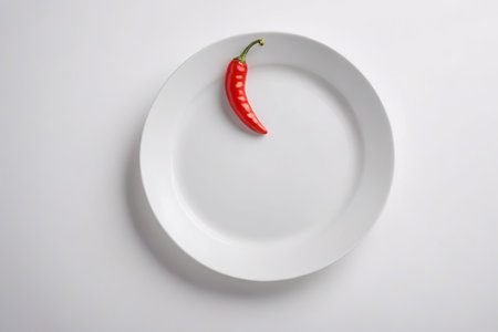 Red Pepper Still Life on a White Plateの素材