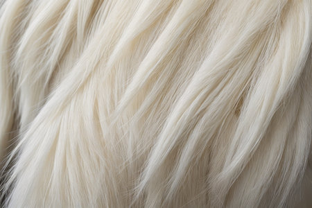 Close up of smooth light wavy hairの素材