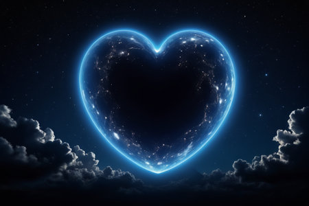 Night sky central luminous patternの素材