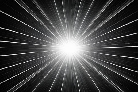 Black and white radiated light background materialの素材