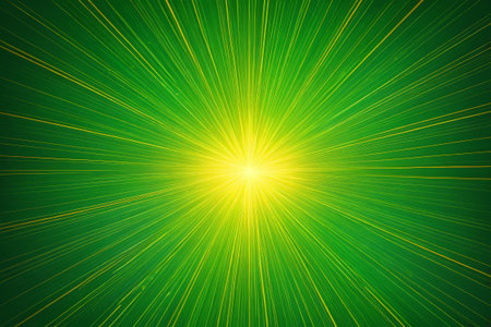 Green radial luminescence background imageの素材
