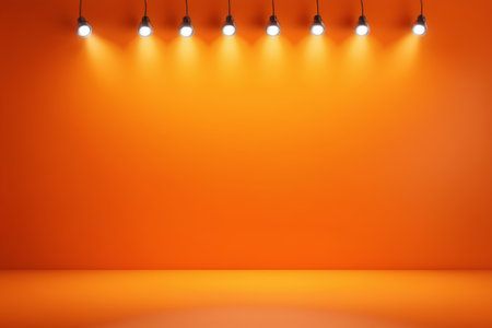 Orange background stage spotlight sceneの素材