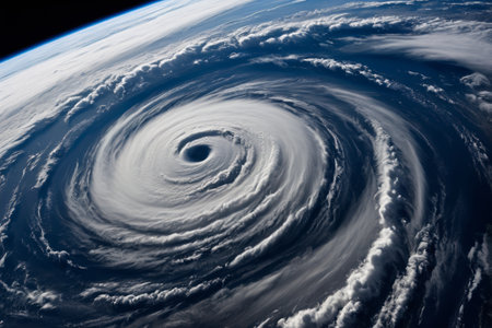 Earth's hurricane like high altitude sceneの素材