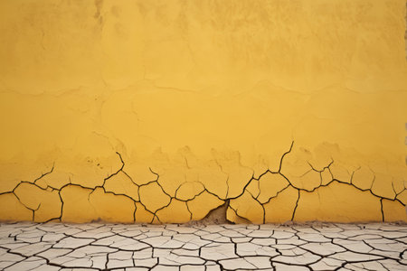 Cracked yellow walls and groundの素材