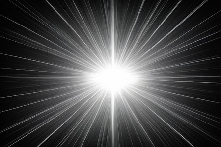 Black and white radiated light backgroundの素材