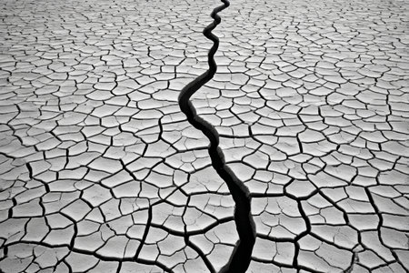 Close up of cracked land textureの素材