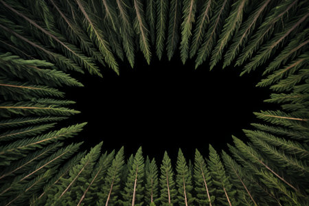 High altitude view of dense forestの素材