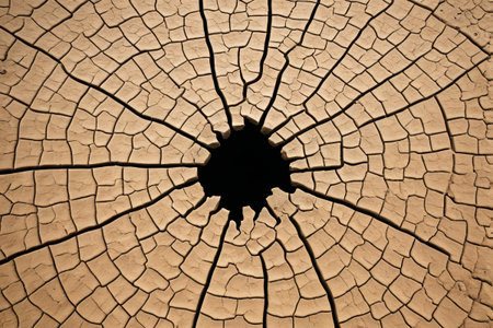 The black hole at the center of the cracked landの素材