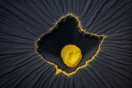 Aerial panoramic view of the craterの素材