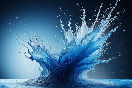 Blue liquid splashing motion pictureの素材
