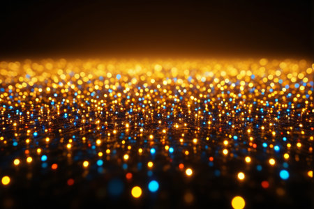 Gold Luminous Particles Abstract Backgroundの素材