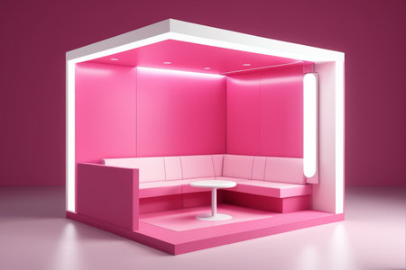 Pink modern style lounge area sceneの素材