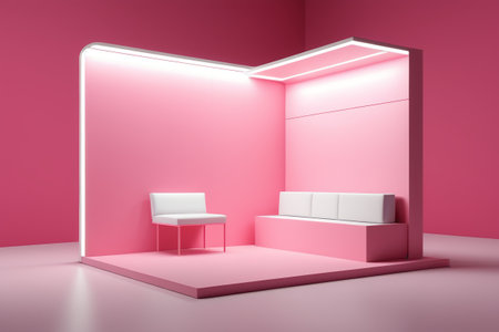 Pink modern minimalist interior spaceの素材