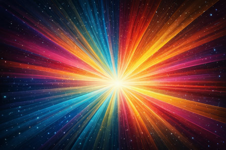 Radial colorful light backgroundの素材