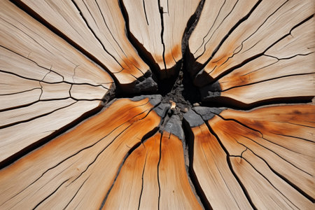 Close up of trunk cross section textureの素材