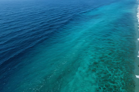 Overlooking the blue ocean and clear shallowsの素材