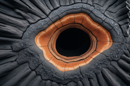 Close up of stump cross section textureの素材