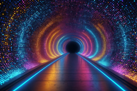 Colorful luminous tunnel channelの素材
