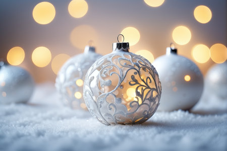 Close up of Christmas decoration ballsの素材