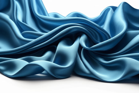 Close up of blue silk fabricの素材