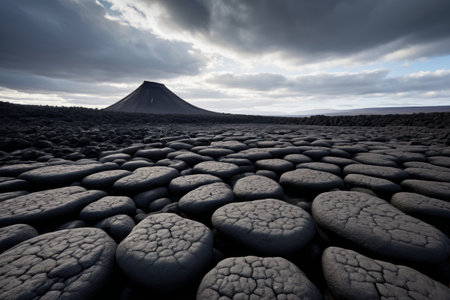 Iceland's volcanic and rocky natureの素材