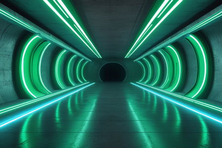 Neon light tunnel scene materialsの素材