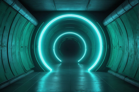 Neon light tunnel scene materialsの素材