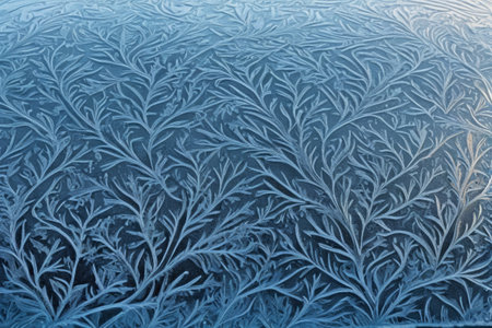 Naturally occurring ice flower texture on the windowの素材