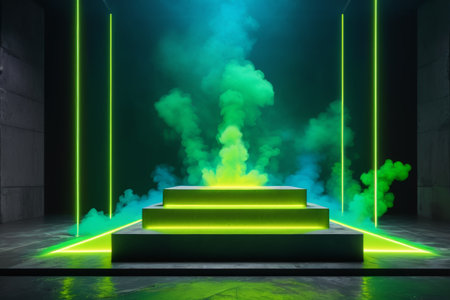 Luminous stage smoke effect display sceneの素材