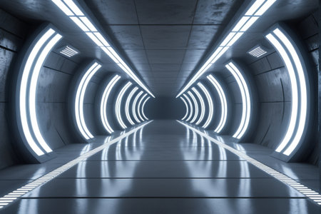 Futuristic luminous tunnel sceneの素材