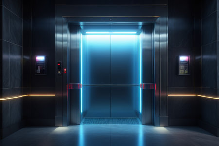 Interior scene of a modern style elevatorの素材