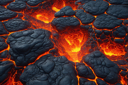 Volcanic lava surface sceneの素材