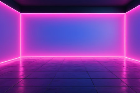 Interior neon light decoration sceneの素材