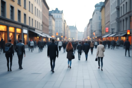 Crowds walking on the streetsの素材