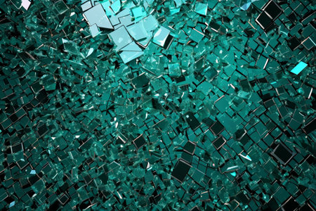 Green broken glass pattern backgroundの素材