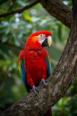 Macaw on a branchの素材