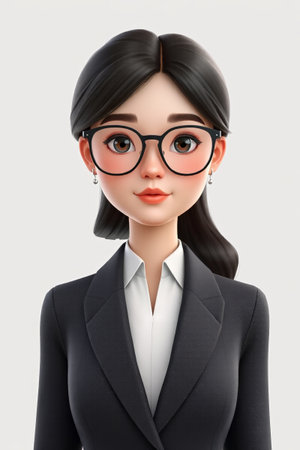 Business cartoon female charactersの素材