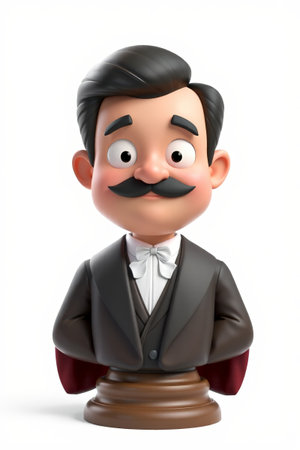 Cartoon-style bust of a manの素材