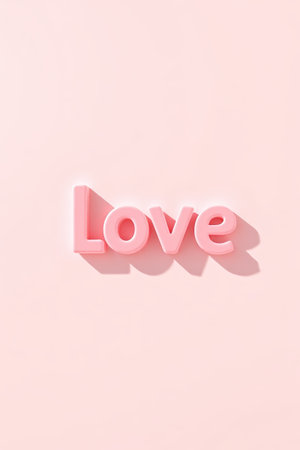 Pink 3D love textの素材