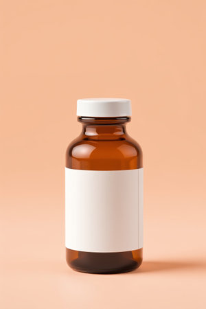 Close up of the brown medicine bottleの素材