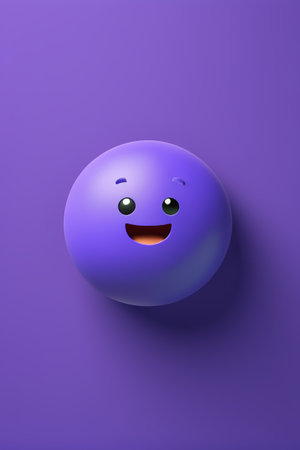 Purple Smiley Cartoon Sphereの素材