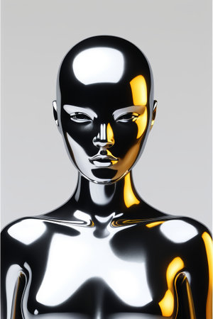 Metal texture robot bustの素材