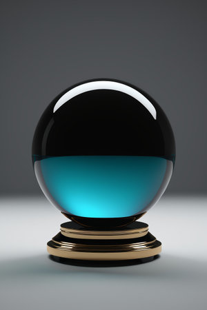 Black and blue gradient crystal ballの素材