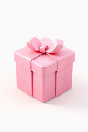 Pink gift box with bow decorationの素材