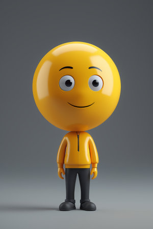 Yellow emoji cartoon character imageの素材